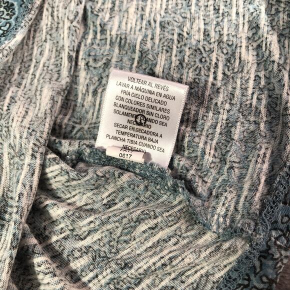 Style & Co Plus Size 3X Peasant Boho Top V Neck Roll Tab Stretch Paisley Popover - Picture 7 of 9